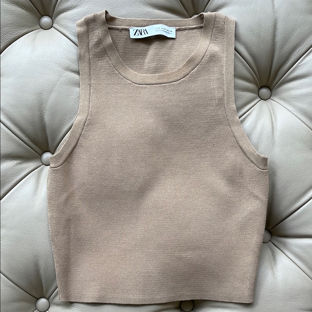 Zara Beige Crop Top